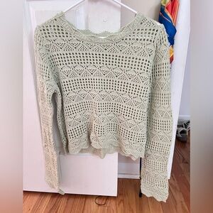 Light Green Crochet Sweater